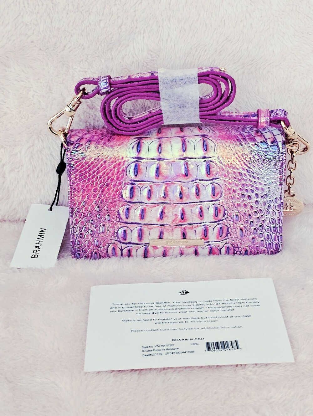 NWT Brahmin PURPLE IRIS Minuette - Picture 2 of 14